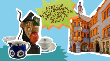 An einer Kinderstation präsentieren Schüler*innen Objekte des Museums leicht verständlich und kindgerecht.