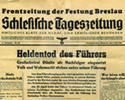 Zeitung aus der Festung Breslau aus den letzten Kriegstagen